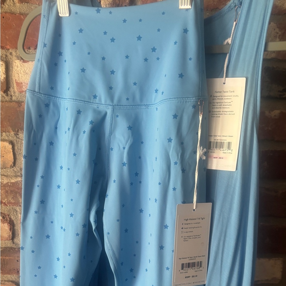 Women's Blue Star Leggings and matching tank